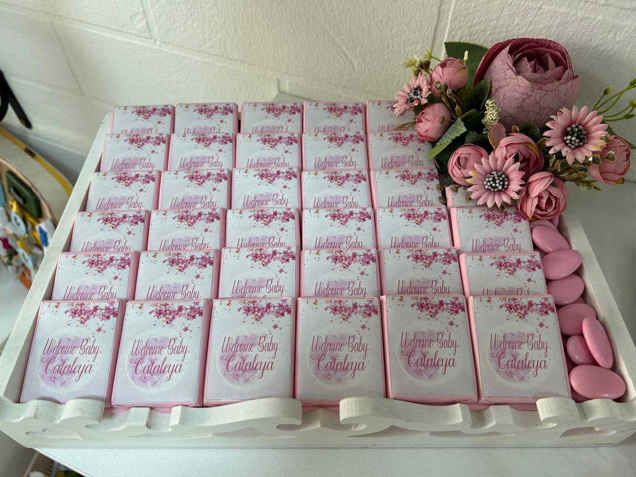 Welcome Baby Girl Chocolate Tray
